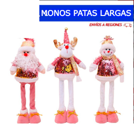 Monos Patas Largas 75-80cm / Lentejuelas Oro Rosa