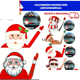 Pack de 10 Stickers Limpiaparabrisas Navidad